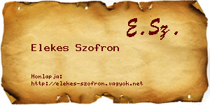 Elekes Szofron névjegykártya